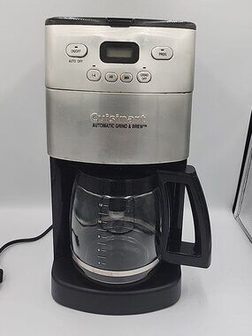 Cuisinart Automatic Grind & Brew Coffee Maker 12 Cup Model DCC-1250 Black Silver